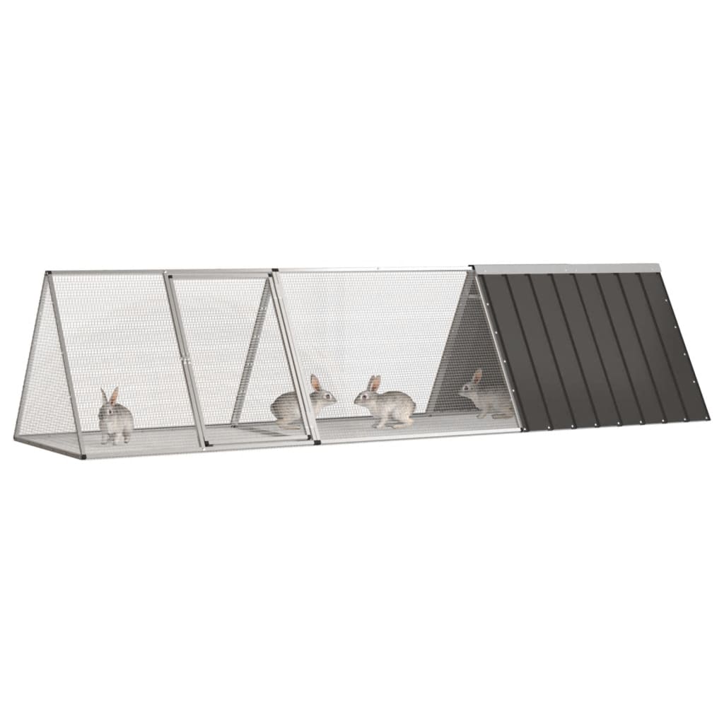 vidaXL Rabbit Cage Rabbit Hutch Garden Small Animal Cage Galvanized Steel