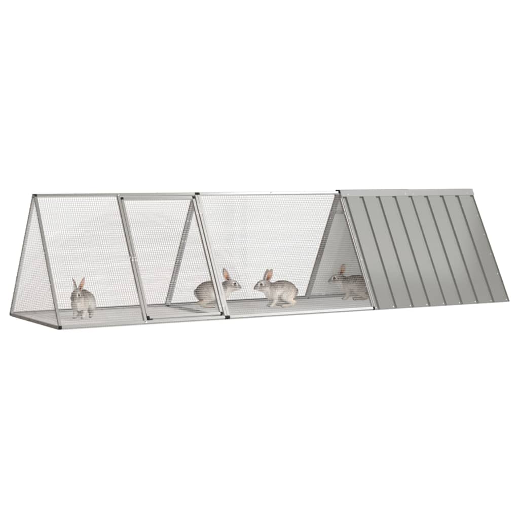 vidaXL Rabbit Cage Rabbit Hutch Garden Small Animal Cage Galvanized Steel
