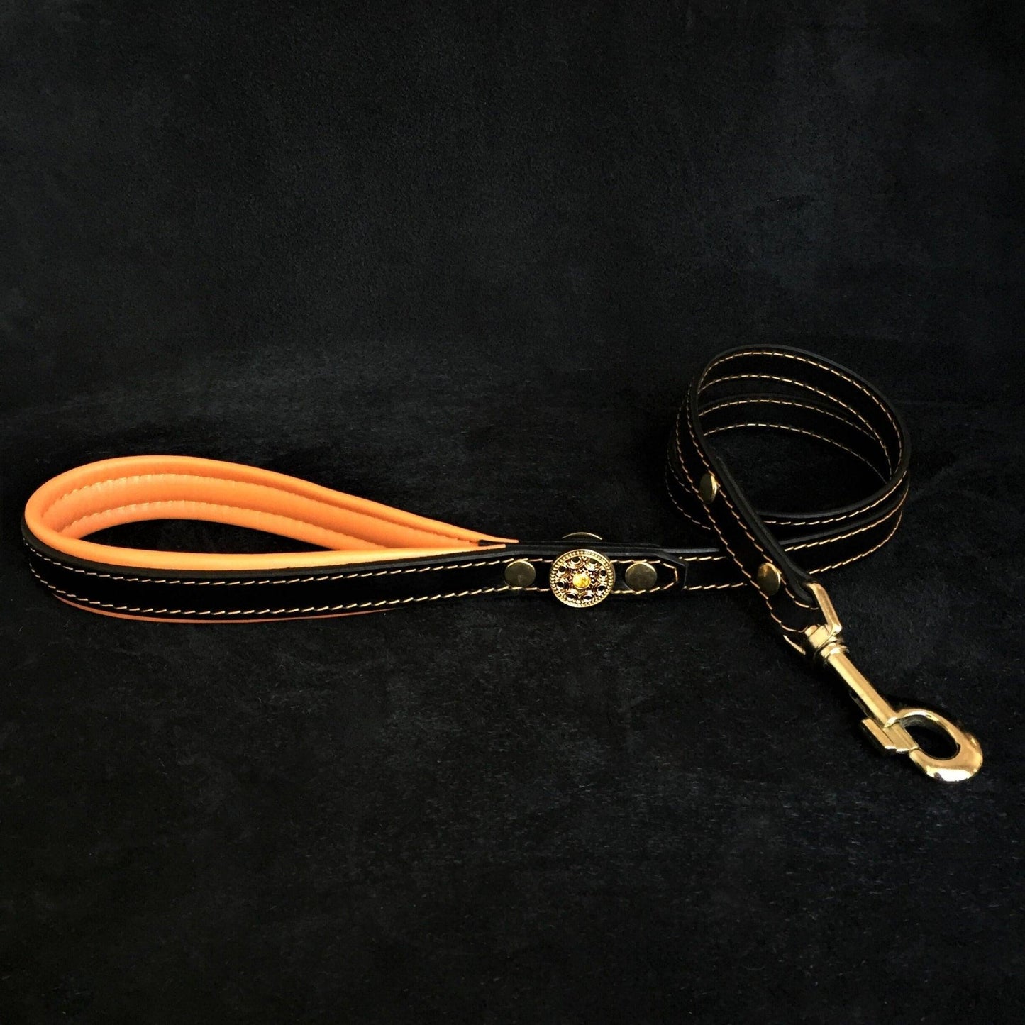 The ''Bijou'' harness Black & Orange Small to Medium Size-4