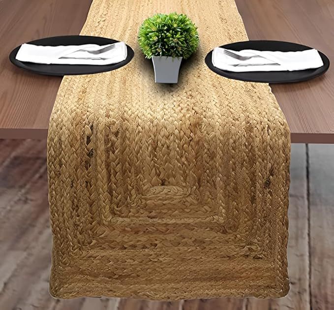 Jute Table Runner | Elegant Coffee, Dining & Center Table Decor |
