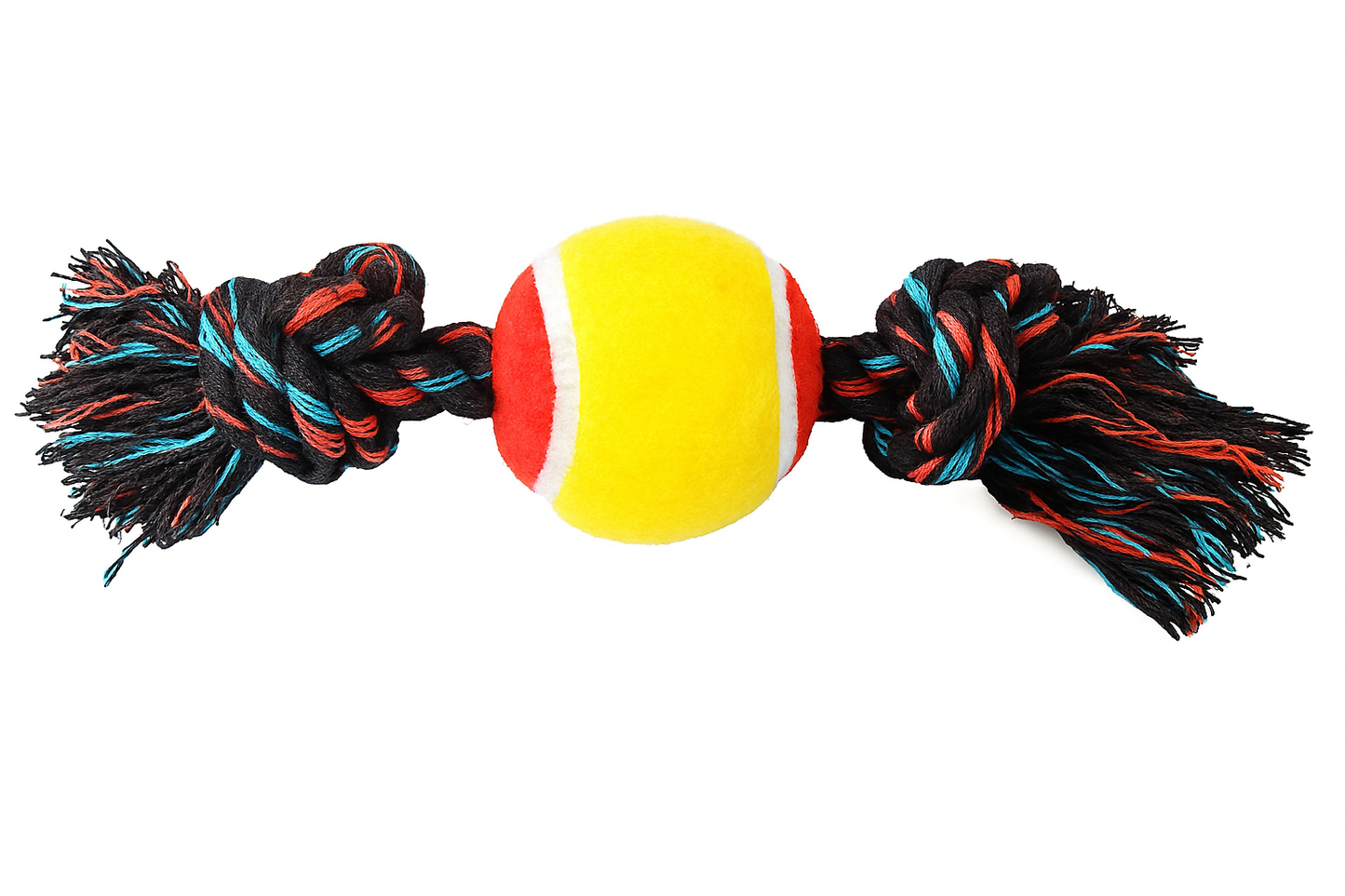 Rope Dog Toy with Tennis Ball – Durable Tug & Chew