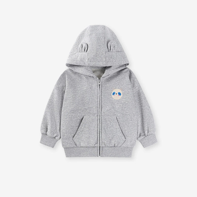 Winter and Autumn Girls Animals Cartoon Pattern Long Sleeves Zip-up