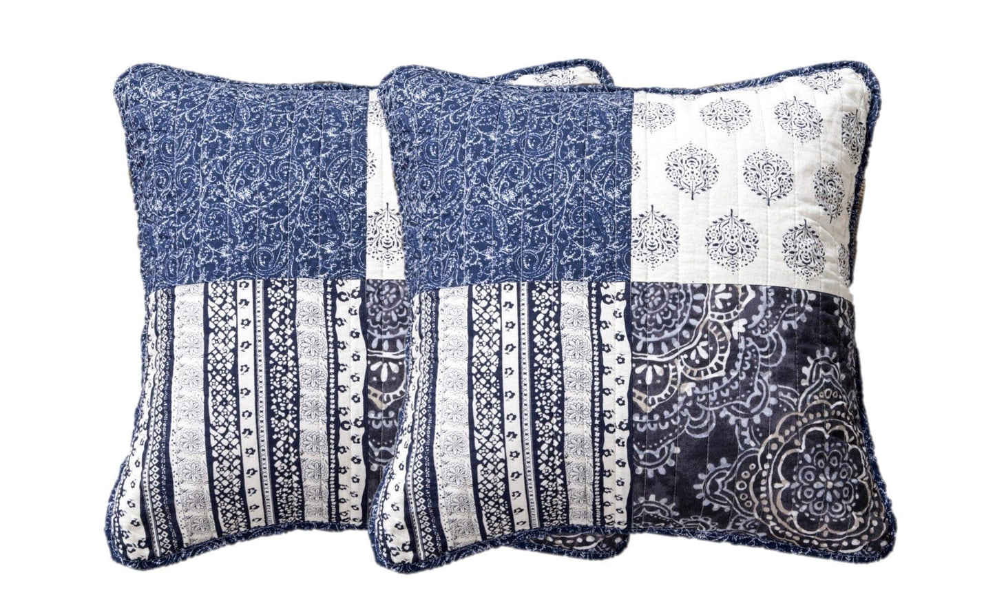 DaDa Bedding Set of 2-Pieces Bohemian Denim Blue Elegance Throw Pillow
