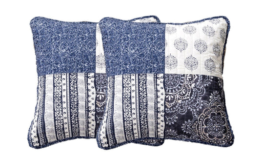 DaDa Bedding Set of 2-Pieces Bohemian Denim Blue Elegance Throw Pillow