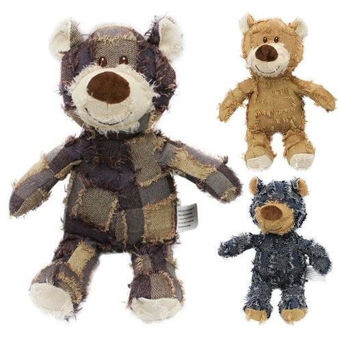 Cute Pet Dog Cat Plush Squeak Sound Dog Toys Bear Shape Pet Dogs Bite