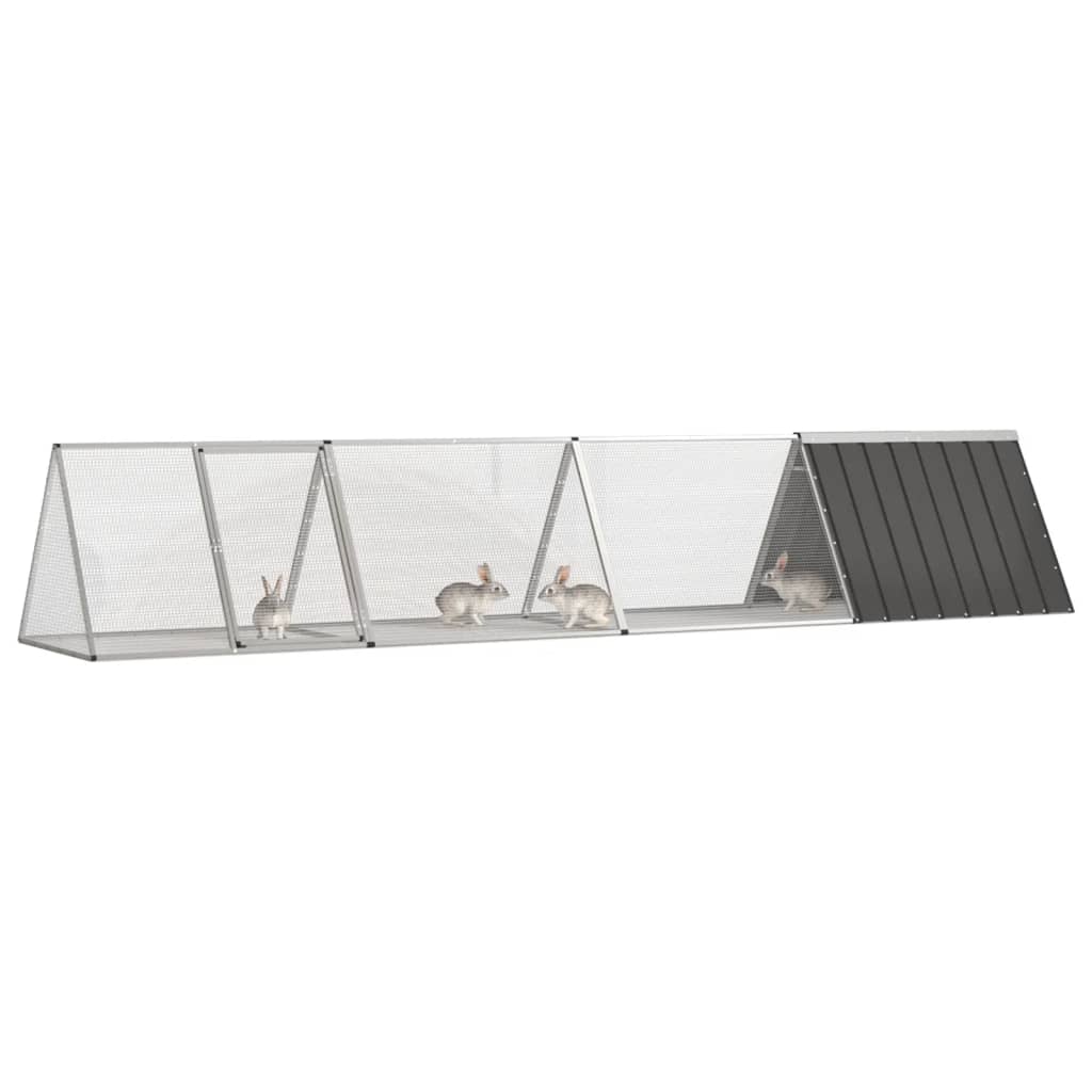 vidaXL Rabbit Cage Rabbit Hutch Garden Small Animal Cage Galvanized Steel