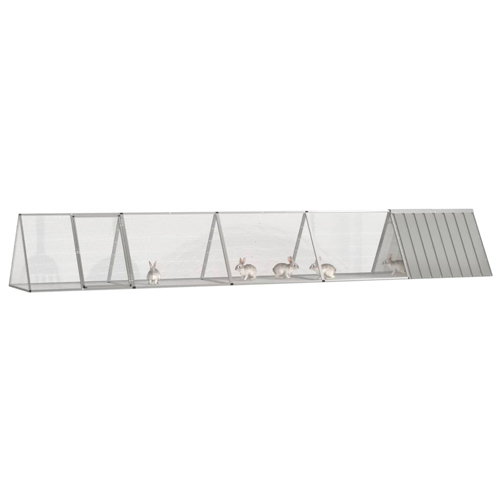 vidaXL Rabbit Cage Rabbit Hutch Garden Small Animal Cage Galvanized Steel