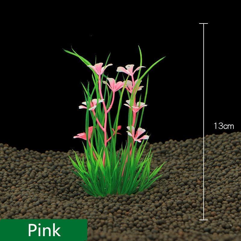 Aquatic Oasis: Vibrant Plastic Water Plant Set For Fish Tank Decoration
