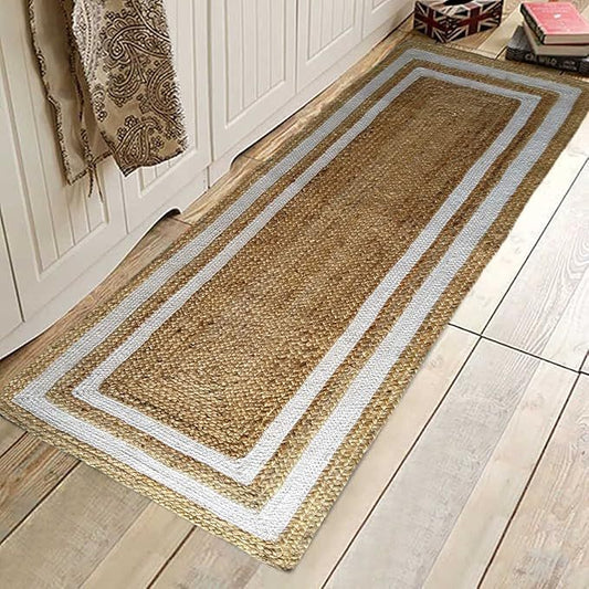 Handloom Jute, Braided Reversible Hand_Woven Rectangular Floor Mats