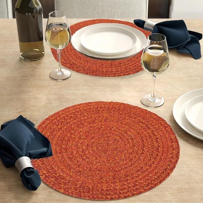 Jute Braided Placemats|Side Table Mats|Best for Bed-Side Table,Center