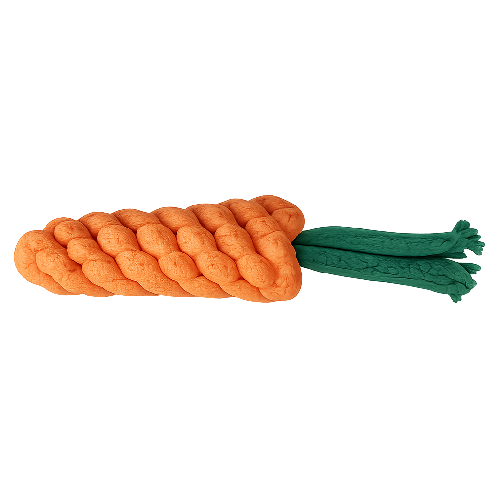 Braided Carrot Dog Toy – Durable Chew & Tug Fun