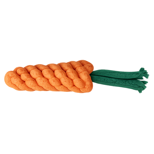 Braided Carrot Dog Toy – Durable Chew & Tug Fun