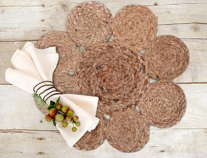 Jute Braided Placemats |Side Table Mats|Best for Bed-Side Table,