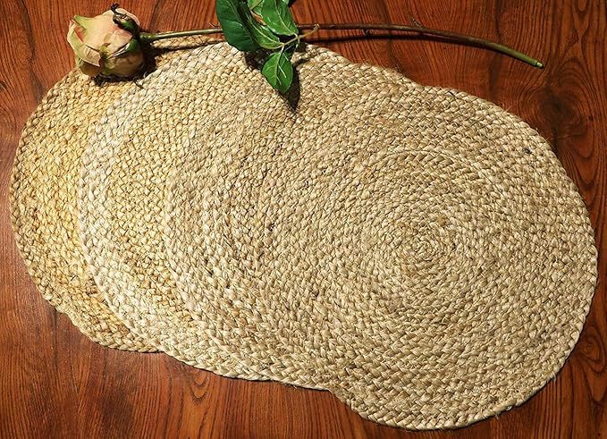 Jute Braided Placemats |Side Table Mats|Best for Bed-Side Table,