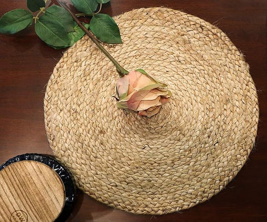 Jute Braided Placemats|Side Table Mats|Best for Bed-Side Table, Center