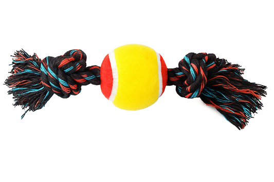 Rope Dog Toy with Tennis Ball – Durable Tug & Chew