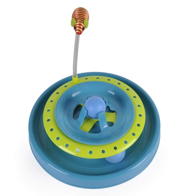 Pet Cat Toys Turntable Spring Mouse Toy Plastic Cat Funny Crazy Amusement Disk Cat Kitten Teaser Pet Interactive Toys