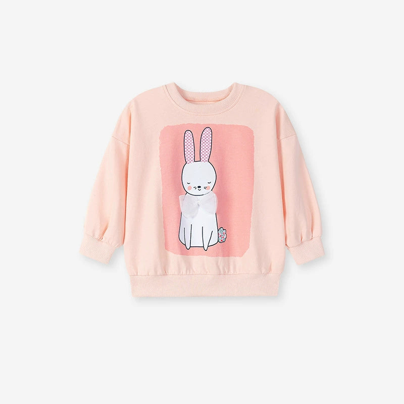 Autumn Arrival Kids Girls Animals Rabbit Cartoon Pattern Long Sleeves